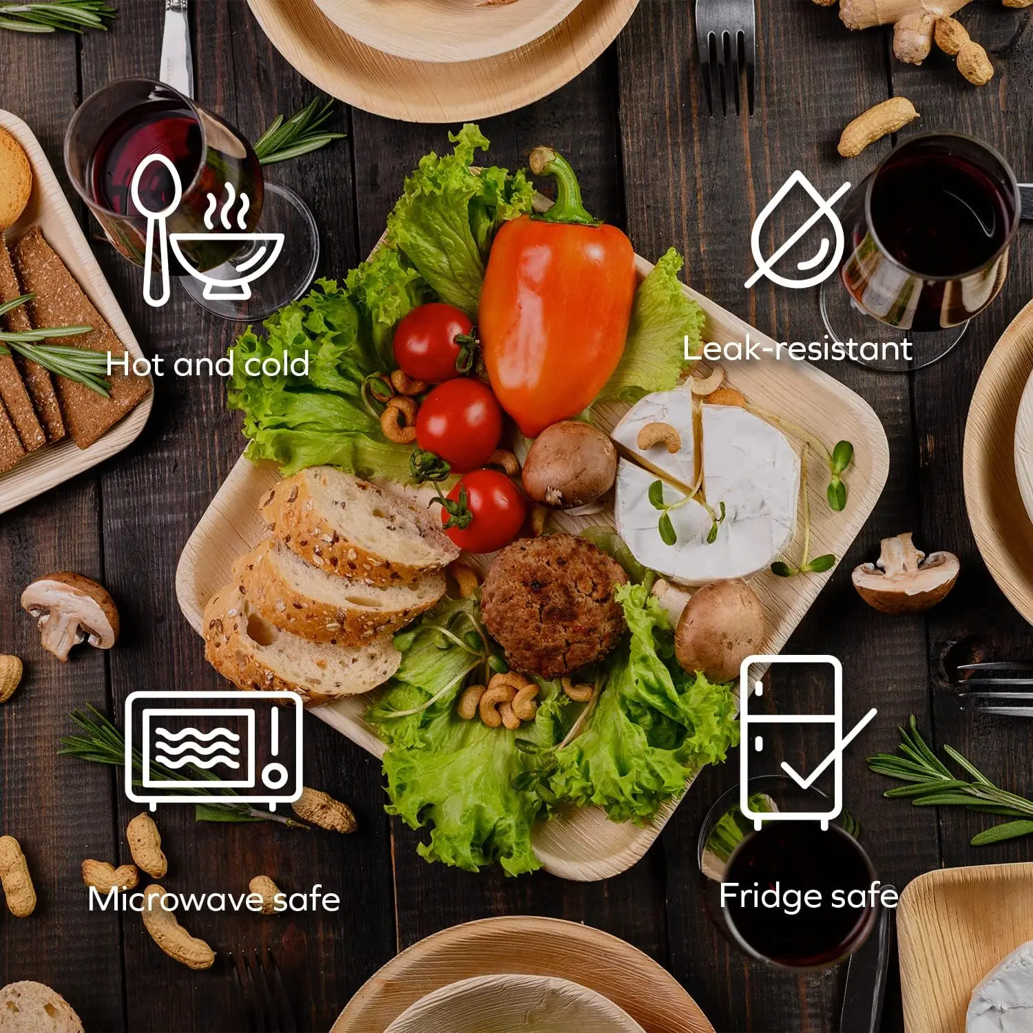 Best Prices Disposable 7 Inch Areca Palm Leaf Plate 100% Natural Party and Wedding Flatware Plates Biodegradable Micro Safe