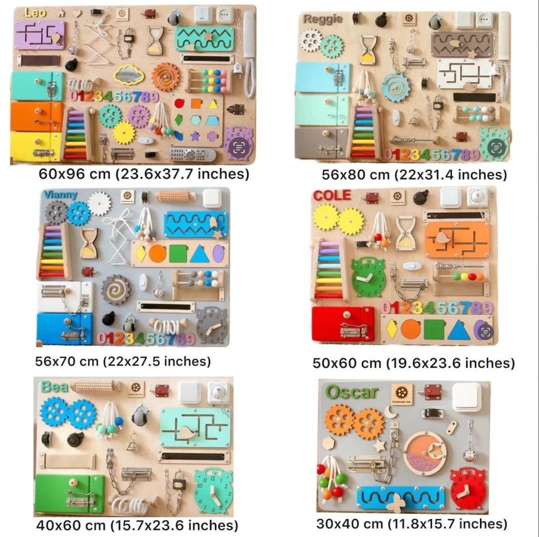 LM KIDS montessori sensory toddler felt baby wooden crocodile pastel electric busy board trending steering wheel with lighta