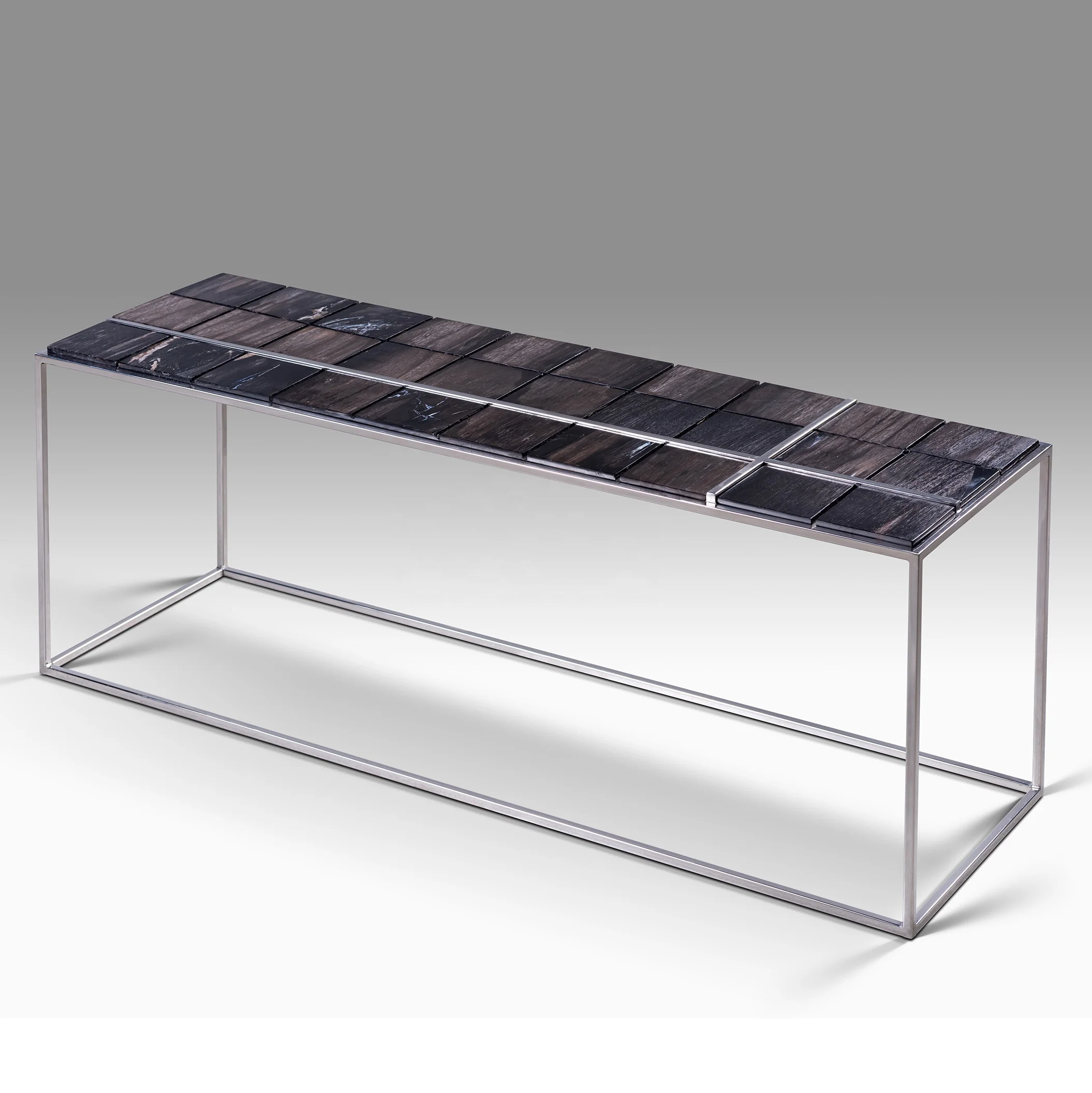 Luxury Modern Farmhouse Entryway Natural Petrified Wood  Coffee Table Solid Wood