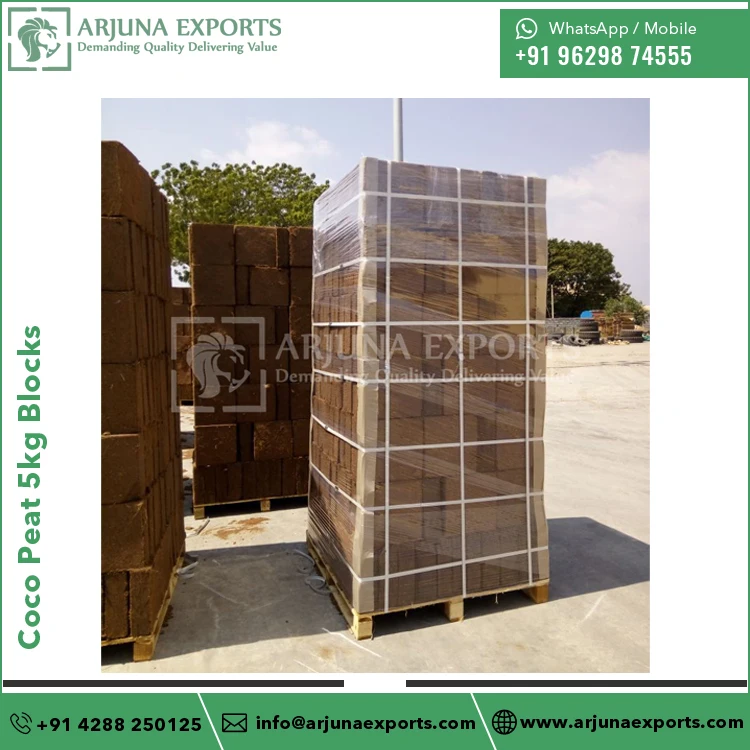 Hydroponic Growing and Agriculture Use of Coconut Coco Peat or Coir Pith 5kg Bricks at Reliable Market Price