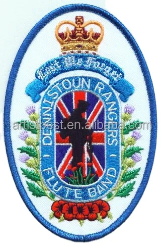 Embroidered country flag patch royal style insignia embroidery