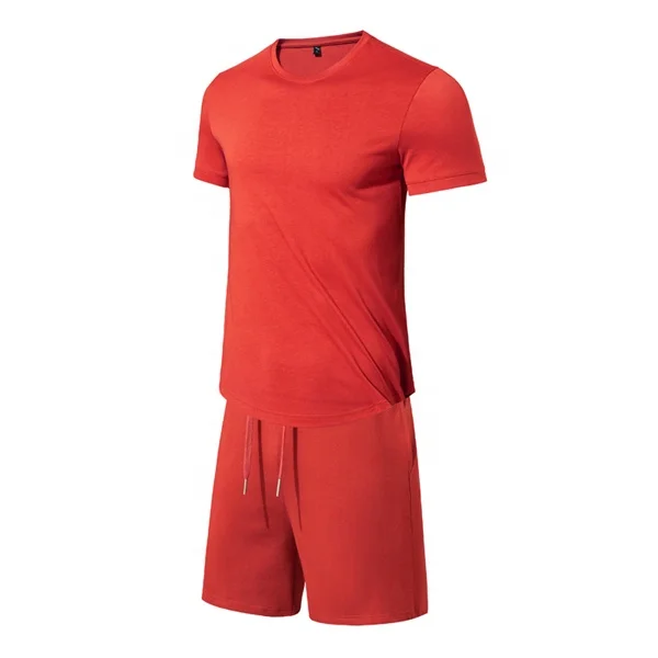 factory direct wholesale 2 piece set tracksuit men custom tshirt and shorts set Loose T-shirt + Shorts Set