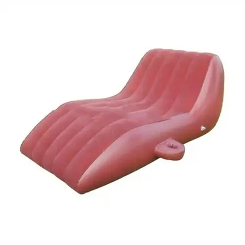 Modern EN71 6P PVC Garden Chaise Lounge Sun Loungers with Cup Holders for Outdoor Furniture Kitchen Living Room Hotel Use