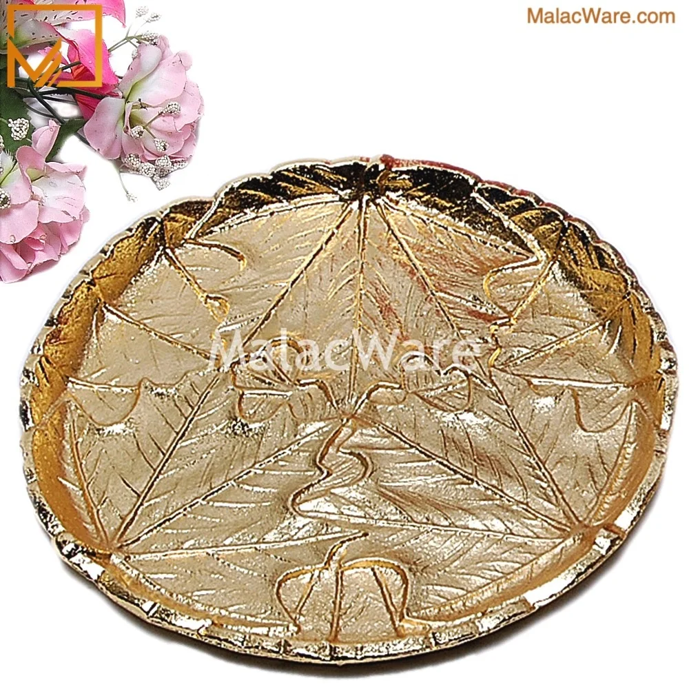 wholesale price manufacturing metal tray attractive designer golden brass tray