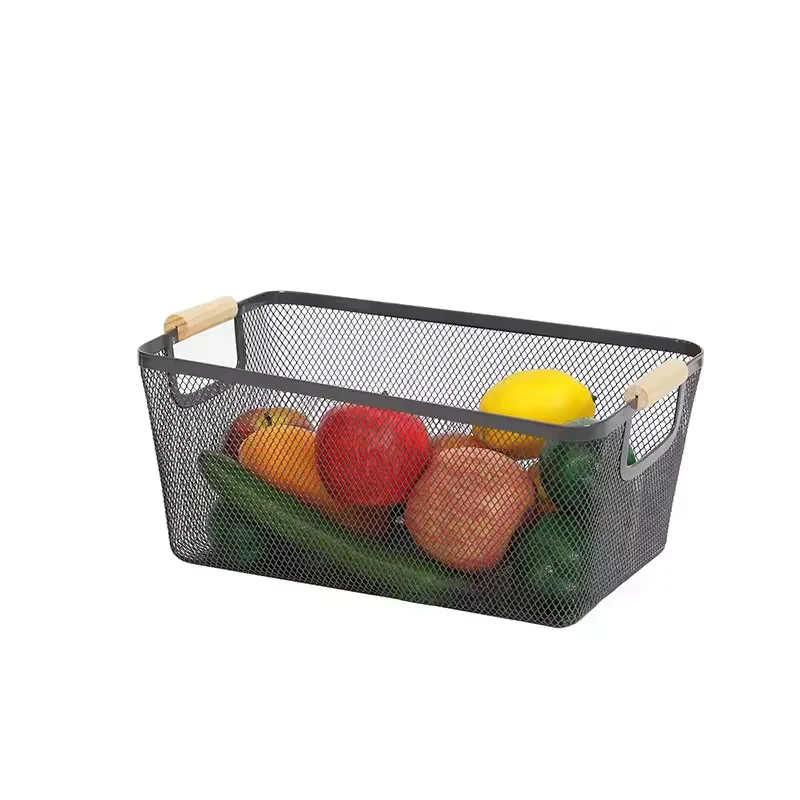 Iron Wire Metal Laundry Storage Basket for Cleaning and Organizing Clothing for Bathroom Use