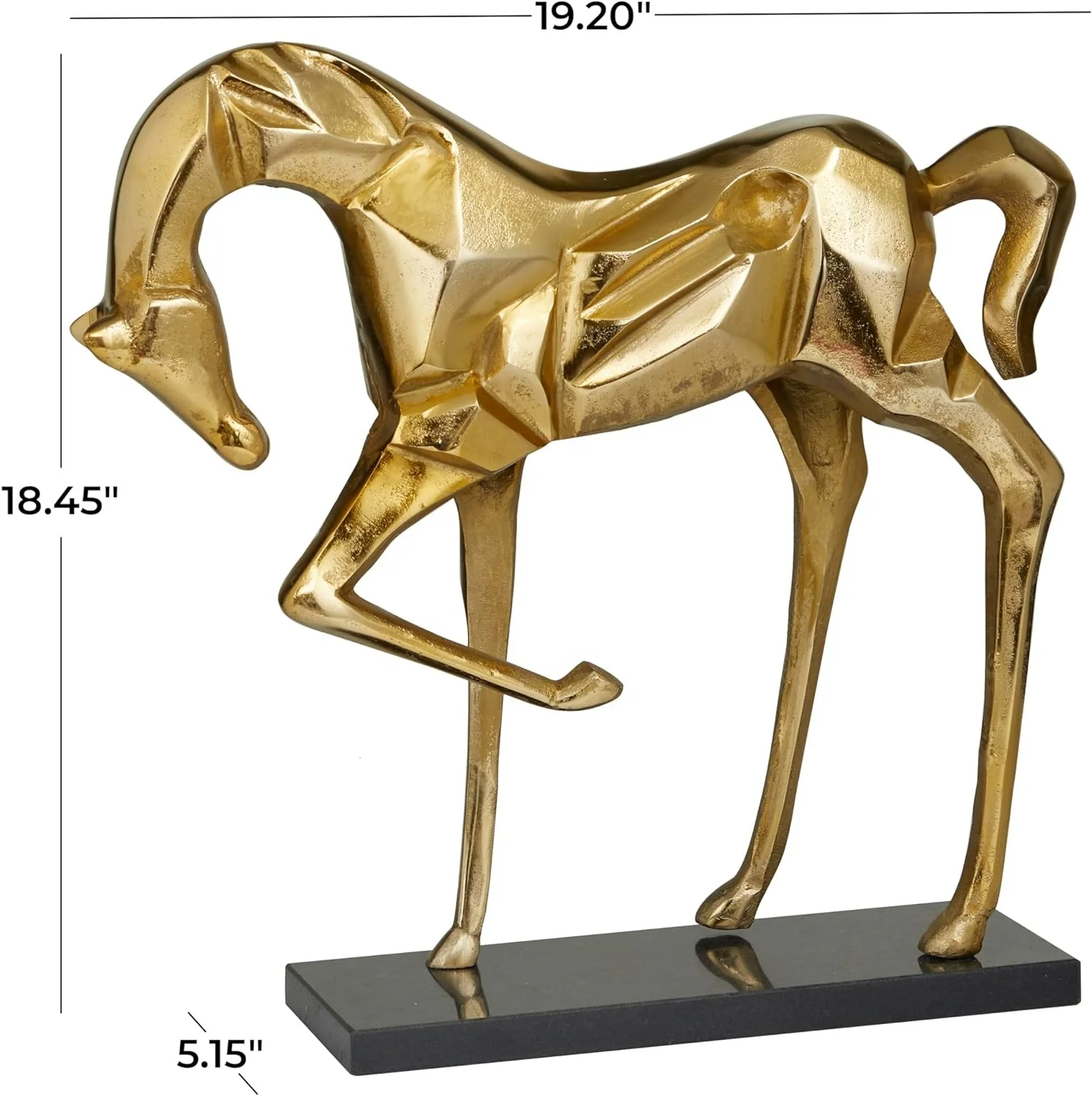 WB INC Modern Aluminum Metal Horse Decorative Sculpture Home Decor Statue, Accent Figurine, Statue Figurine