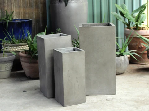 Contemporary Style Small Concrete round Flower Pot Pure Color Simple Coating for Garden Use-Succulent Planters