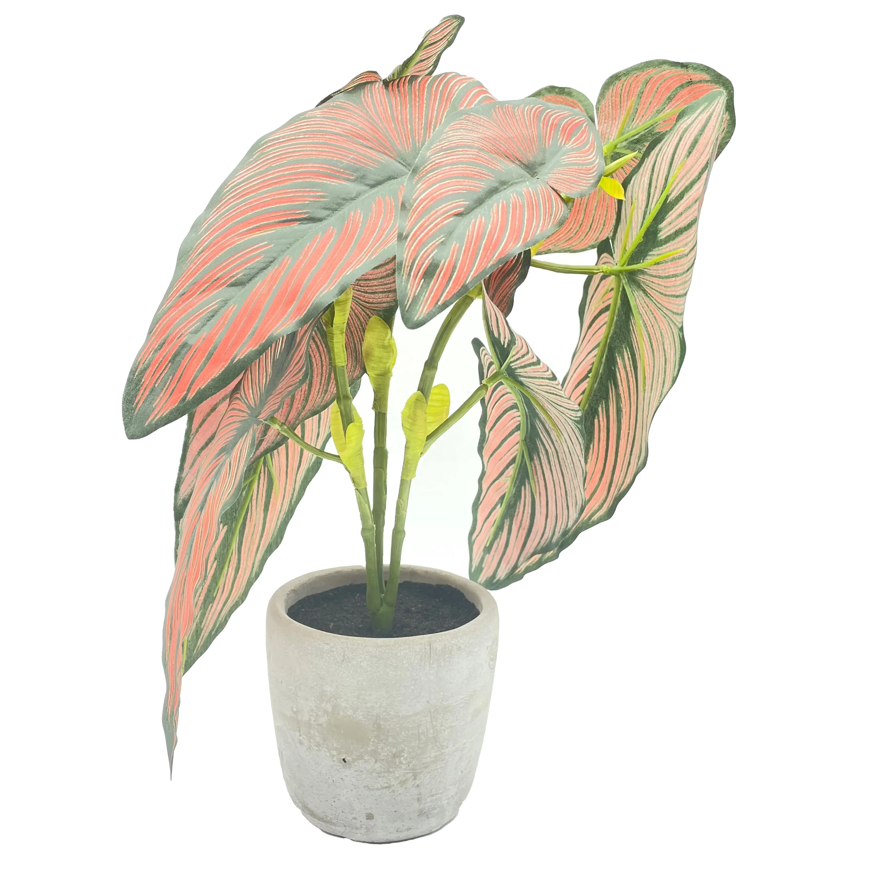 Special polyester summer medium plants artificial red taro different color in cement pot craftsman department stores house