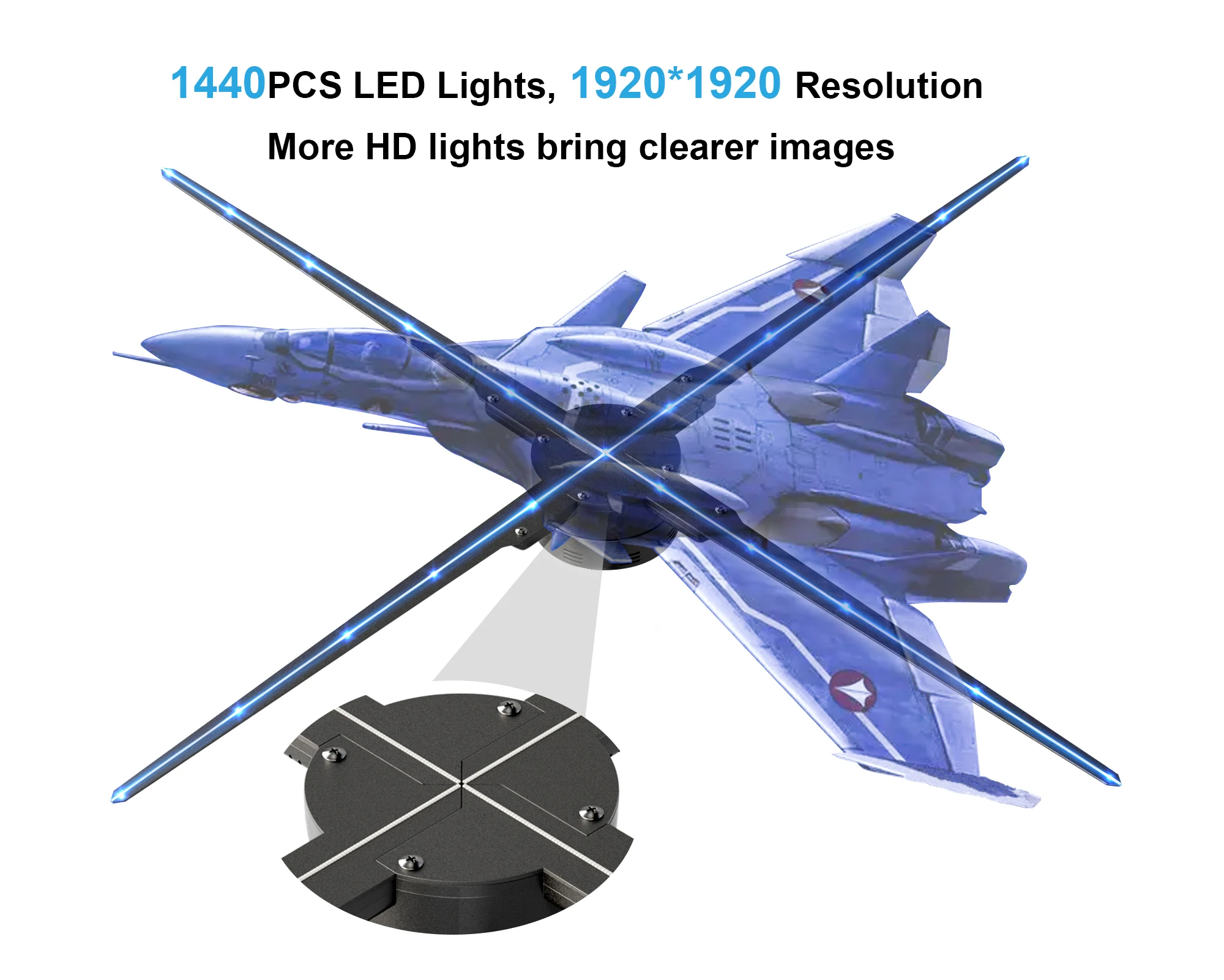 High Definition Combined Large Splicing Holographic Lamp Advertising Display 3d Hologram Projector Fan For Exhibition