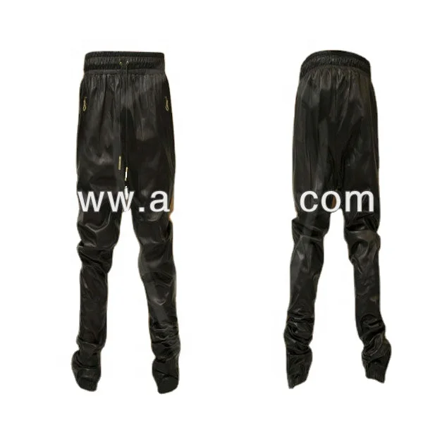 Men Leather Jogging Pants Leather sweatpants for men