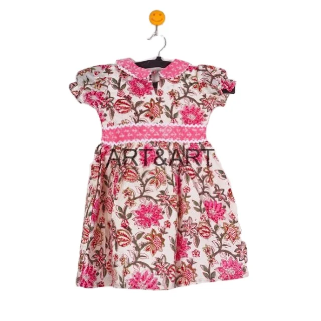 Wholesale And Manufacture Factory Supply Girls Dress Black Printed Summer Dress and Frock for Girls Essential Dresses Genre Kids