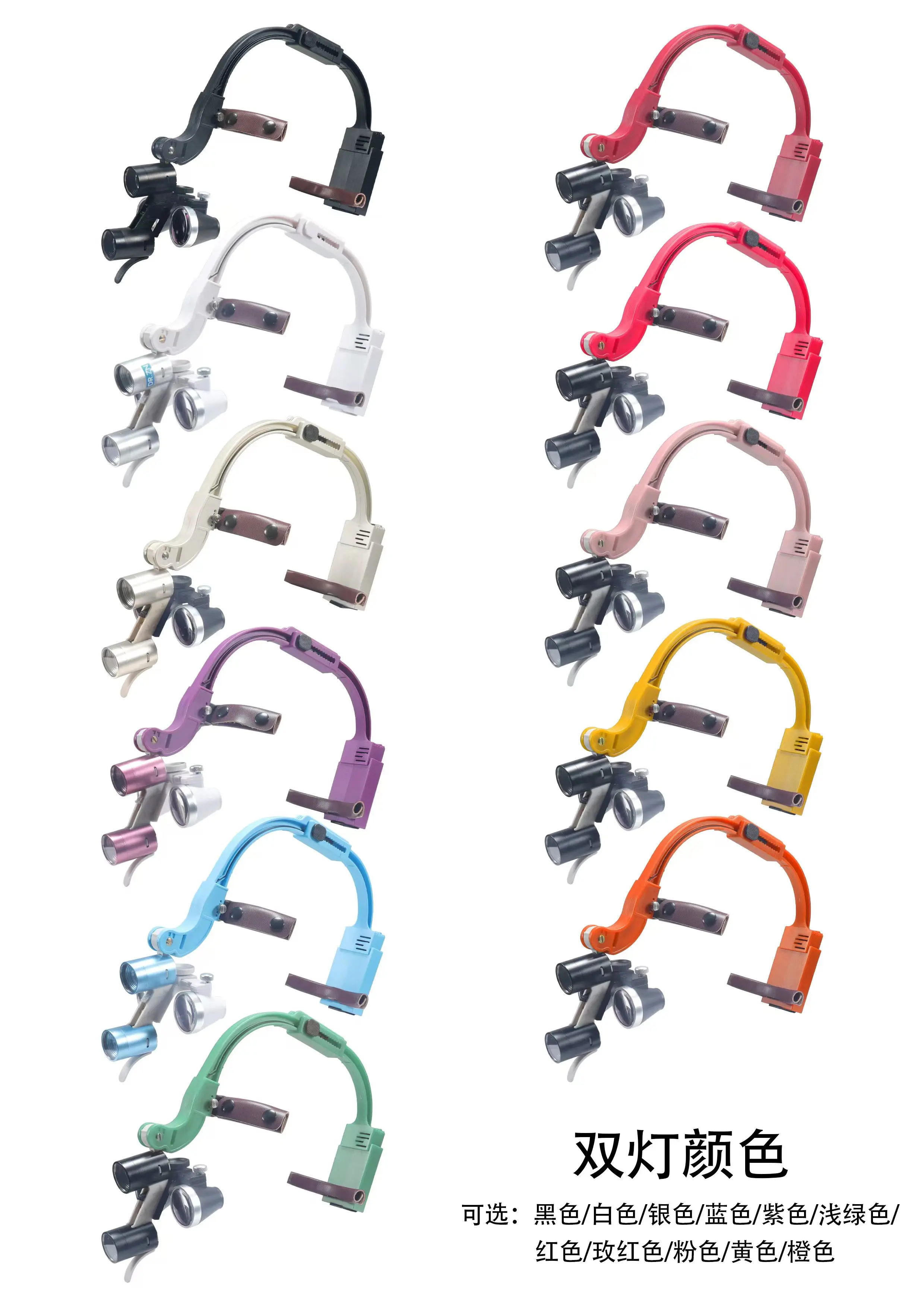 2.5X 3.5X Magnification Binocular Dental Loupe Surgery Surgical Magnifier with Headlight LED Light Dentist Medical Loupes Lamp