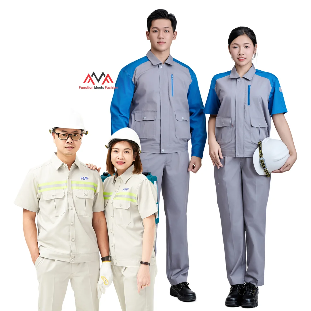 WHOLESALE uniform workers farm oil/forest/gar clothes set workwear breathable car wash short/long sleeves FMFfactory - LOW MOQ