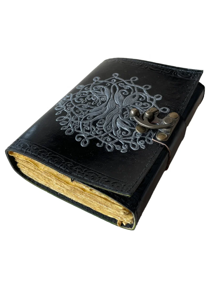 Book of shadows Tree of Life silver black hardcover wholesaler notebooks classic vintage spell books sketchbook gift for women