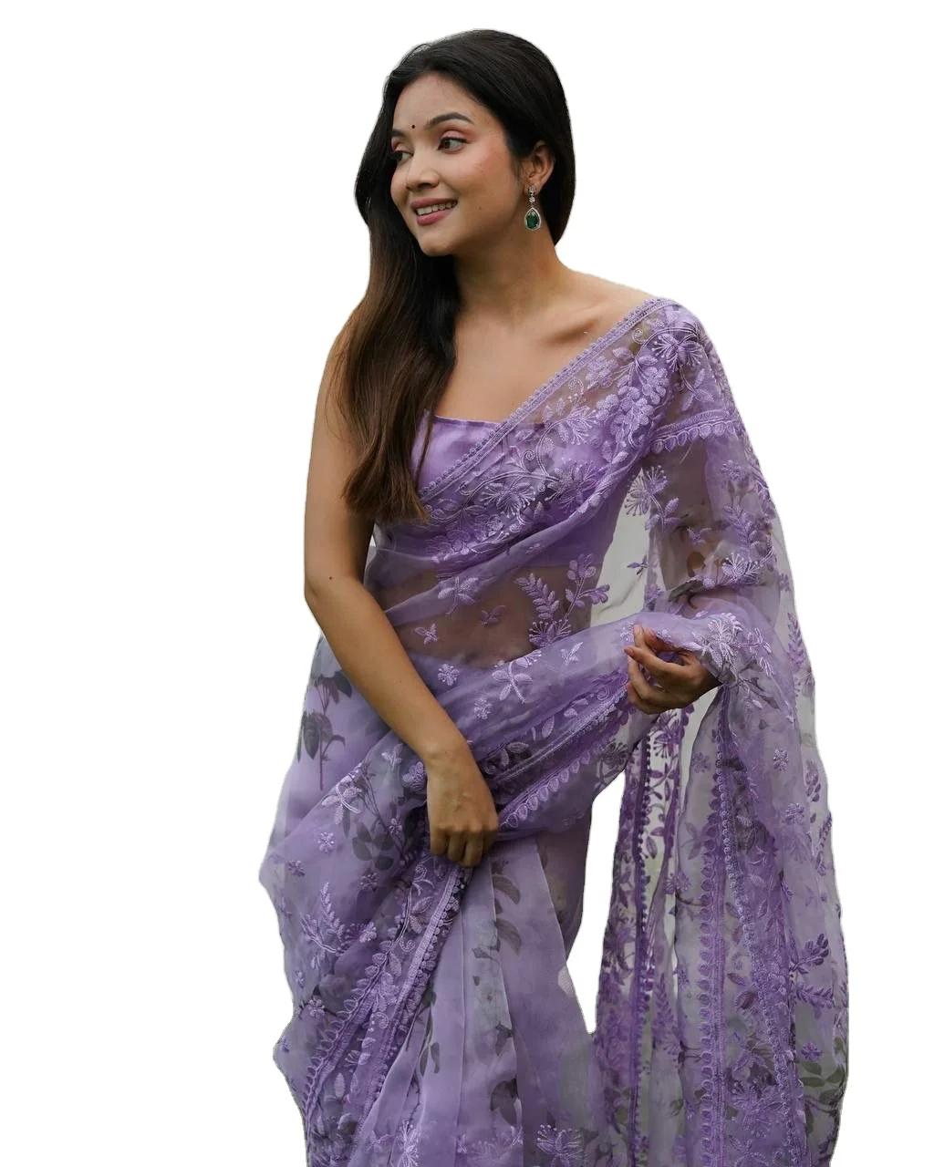 Light Weight Long Length All Fancy Designer Thread Work Presenting Our Super Hit Latest Saree Collection