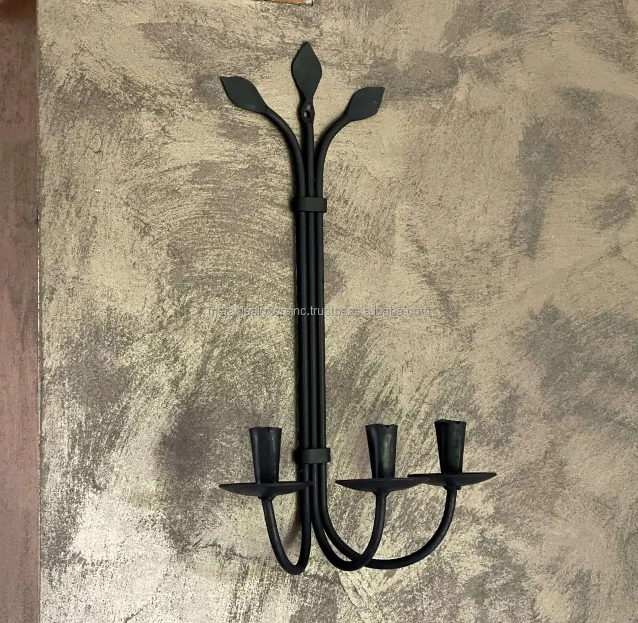 Wall Sconce for three candles | Candle holder | Hand Forged | Wrought Iron | Three Candle Candlestick Holds 3 Candles