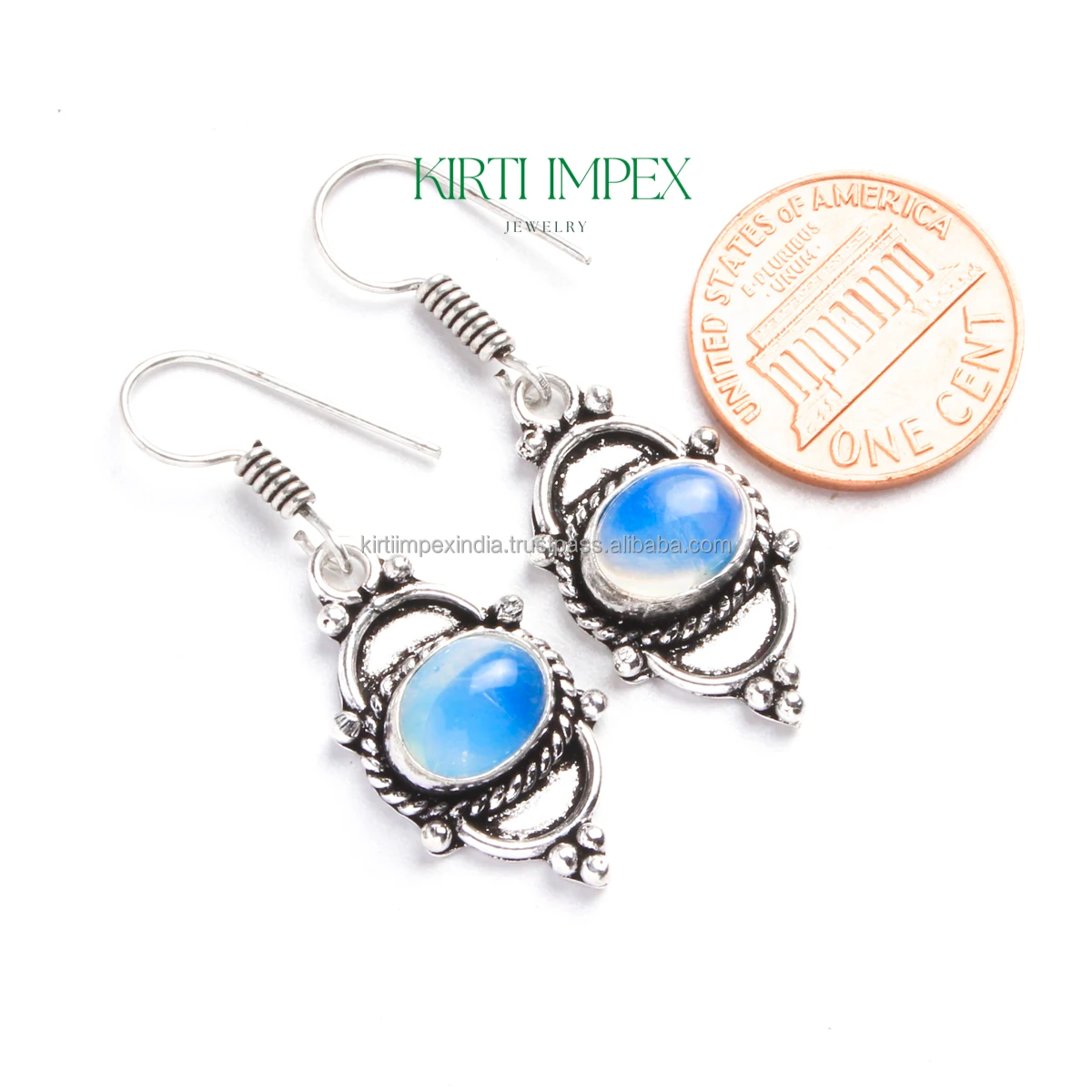 Exotic Ring 2021 New Opalite Diversified Designs Silver Overlay Boho Earrings Vintage Women Jewelry American Style