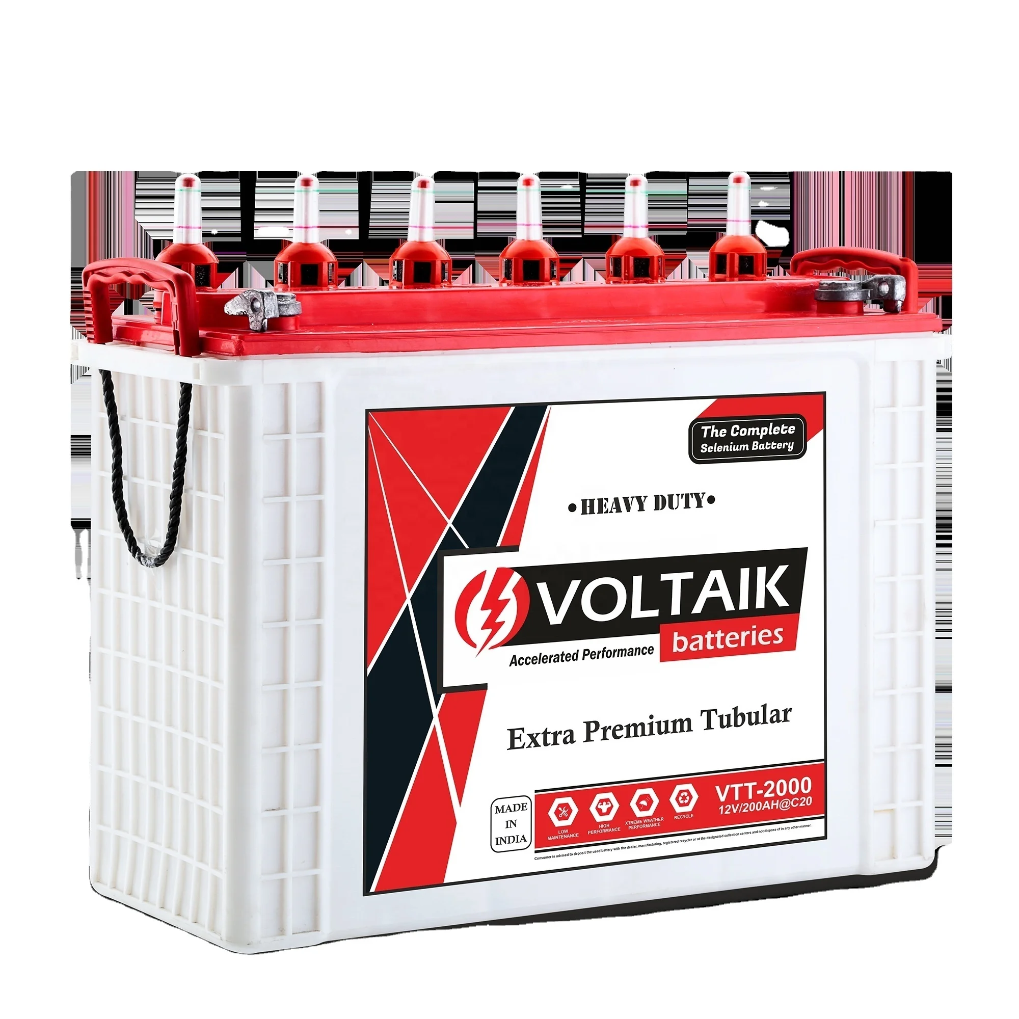 Lead Acid Rechargeable Solar Power Storage solar 150AH 12 Volt Tubular Battery Low Maintenance Rate of Discharge C10