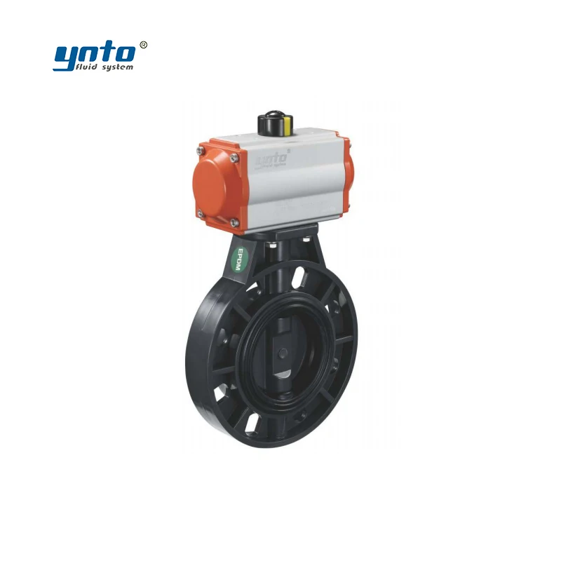YNTO Pneumatic actuator double acting AT50 series PVC butterfly valve
