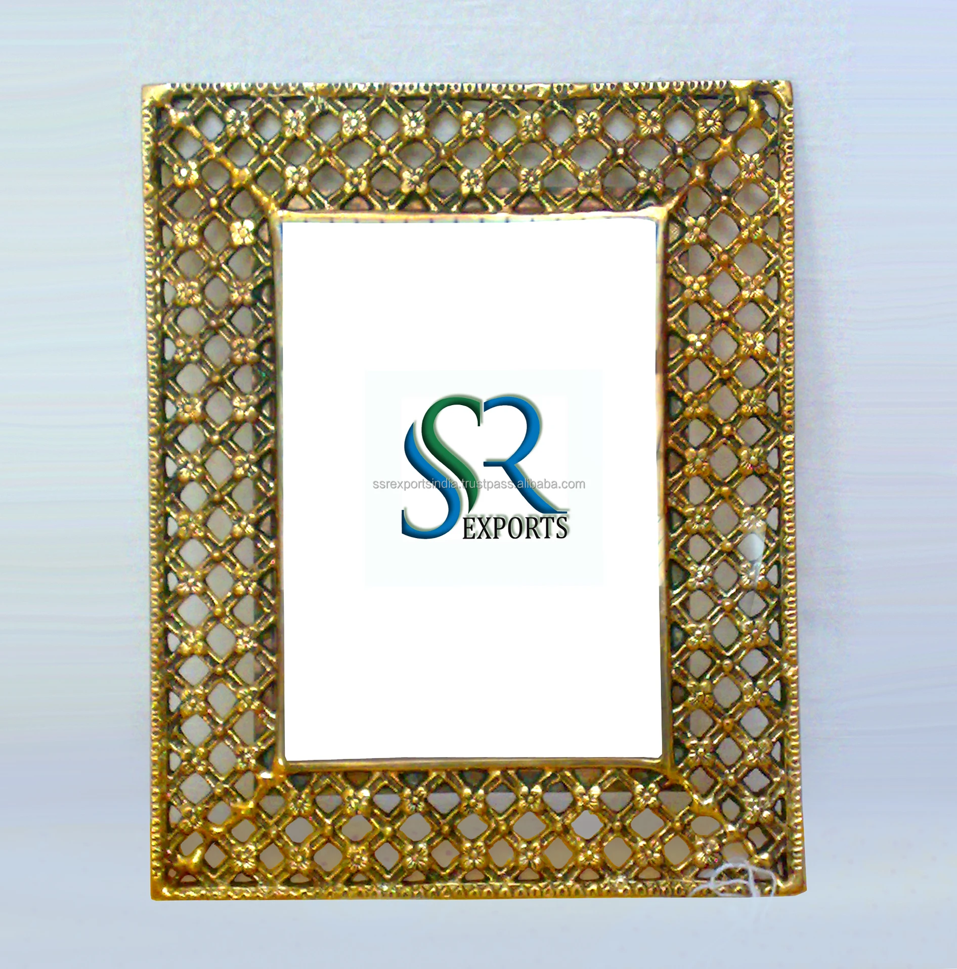 Customizable Dusty Rose Bobbin Tabletop Metal Picture Frames Iron Wall Art Decorative Bead Edge Wood Photo Frame Wholesale