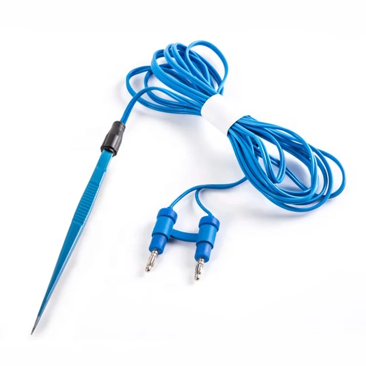 Hot sales 2023 Electro Surgical Instruments Single Use Bipolar Forceps Straight 200mm 1mm Valleylab Plug with cord cable