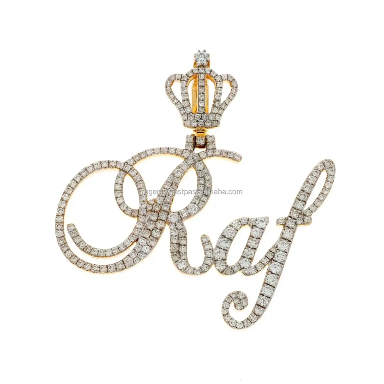 Radiate elegance with a 10Kt yellow gold unisex hip hop pendant, weighing 14g and adorned with 2.57ct natural diamonds