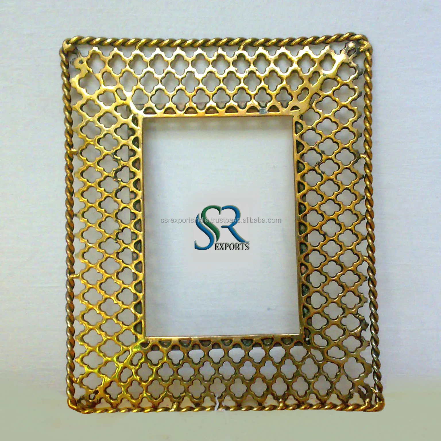 Customizable Dusty Rose Bobbin Tabletop Metal Picture Frames Iron Wall Art Decorative Bead Edge Wood Photo Frame Wholesale