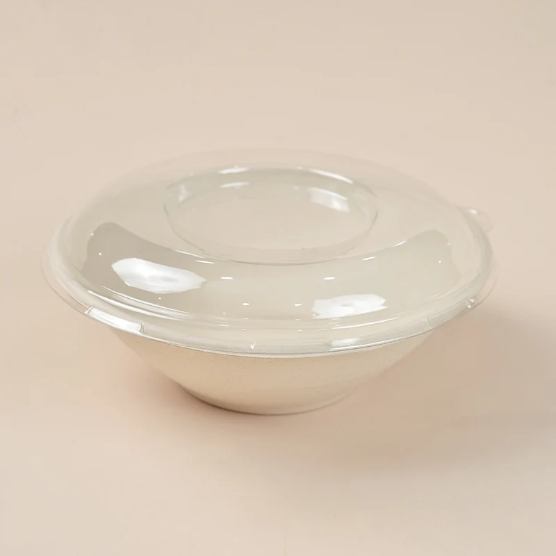 HG40 Disposable Biodegradable Tableware Perfect Take Out Container Bamboo Pulp Fruit Salad Bowl 40oz Fruit Bowl