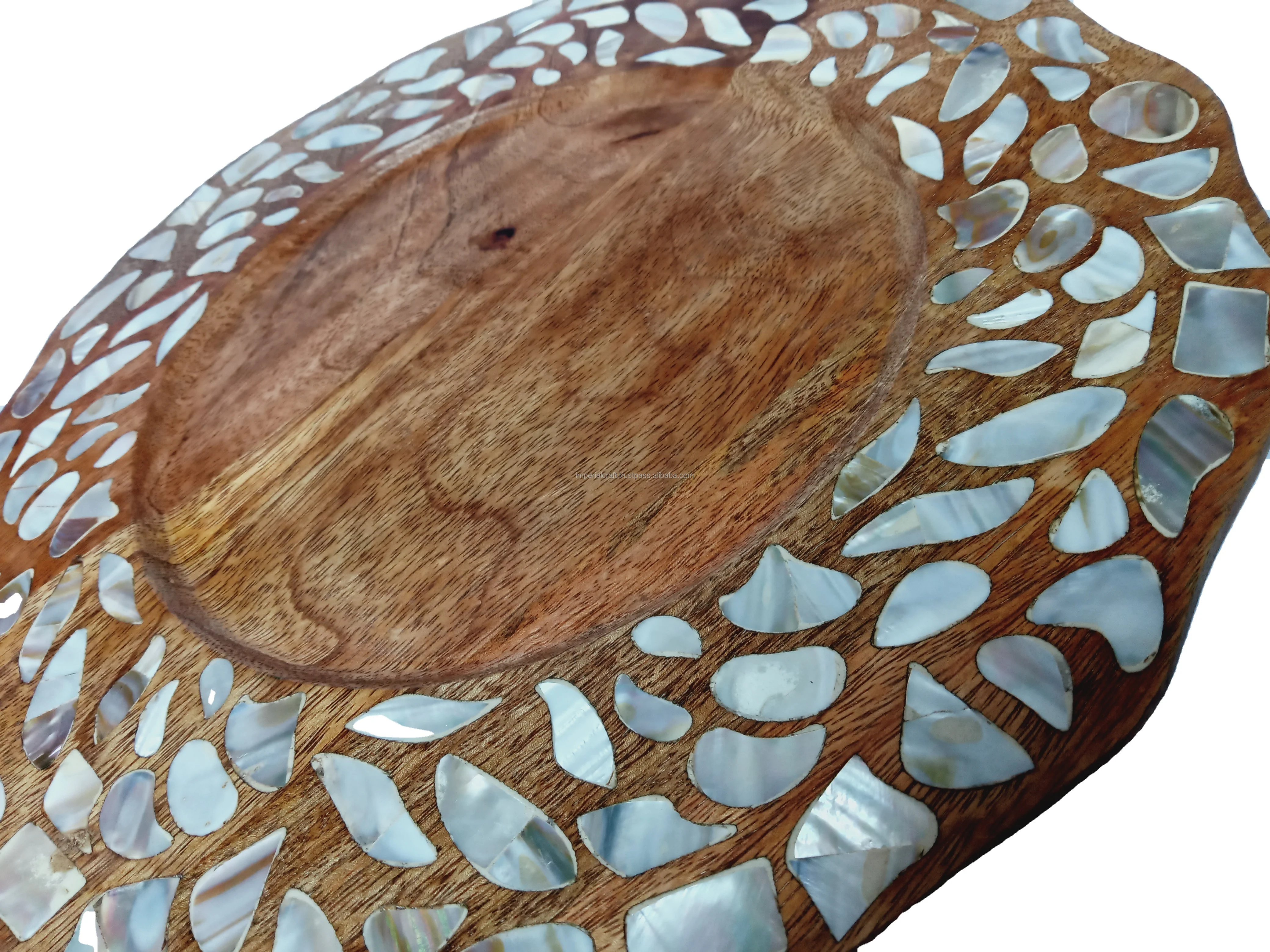 NEW LEAFY DESIGN ACACIA WOOD AND MOTHER OF PEARL SERVING TRAY CHOCOLATE DRY FRUITS SERVING TRAY