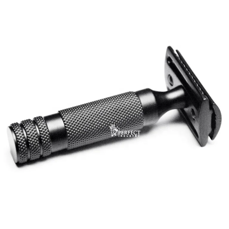 Professional 2023 small handle safety razor shaving tools Matt Black Shaving Razor / Short Handle Fatty Full black safety razors