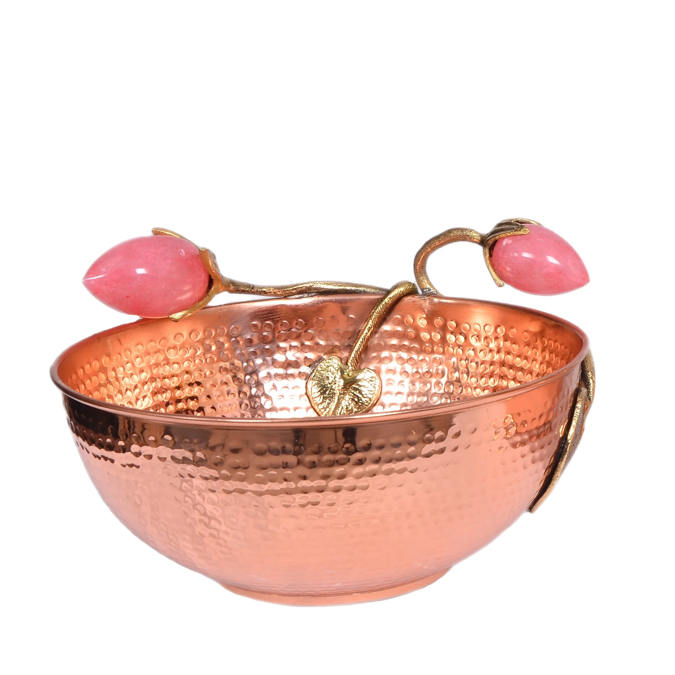 Latest Copper Food Serving Bowl High Quality Kitchen Decorative Hammered Design for