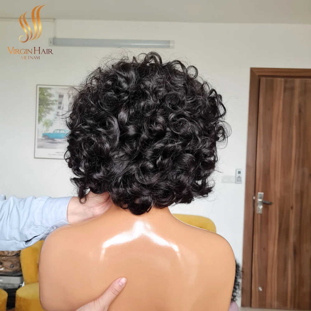 Оптовая продажа парики из человеческих волос вьющиеся в воде 100% необработанные волосы парик на полной сетке Лучшая цена во Вьетнаме