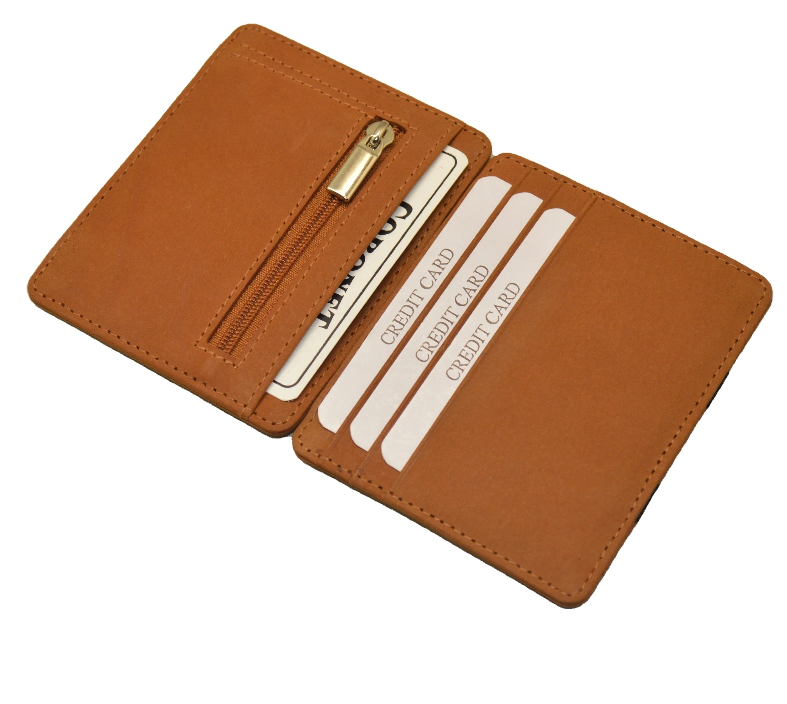Genuine Leather Bifold Magic Wallet, Custom Brand RFID Blocking Thin Minimalist Magic Wallet Card holder