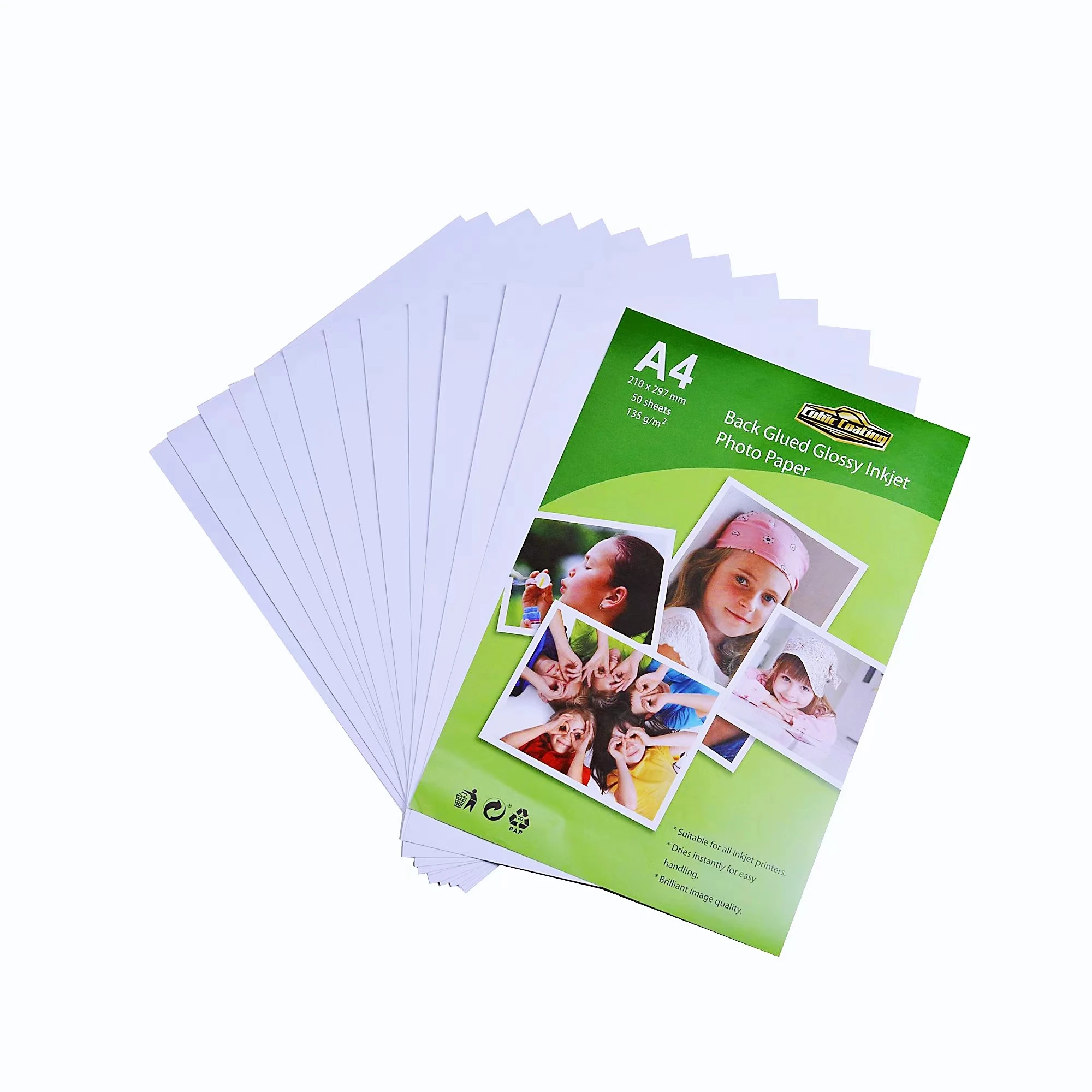 Premium Pure Glossy White Inkjet Adhesive Photo Paper A4 135g Matte Wholesale Photo Sticker Paper For Custom Labels