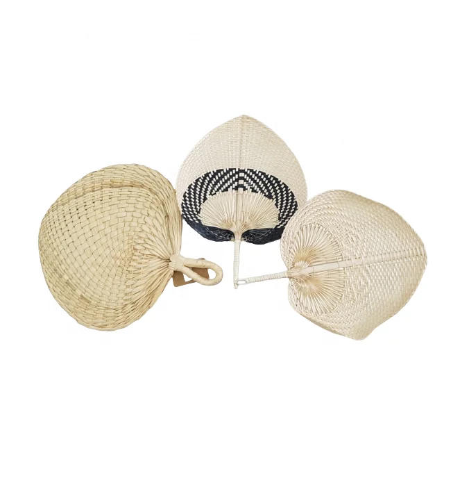 Vietnam Hot Sale Palm-Leaf Fan 30cm 35cm 40cm Bamboo Raffia Fans for Summer for Camping Hiking Home Party Wedding Decor Gifts