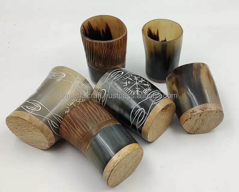 hot selling buffalo horn cup new simple vodka shot cup beer mug viking horn cups glass
