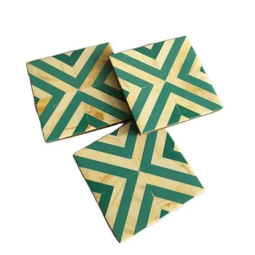 Square Shape Table Coffee Coaster With Aqua Green resin  Finish Resin Coasters Handmade resin coaster