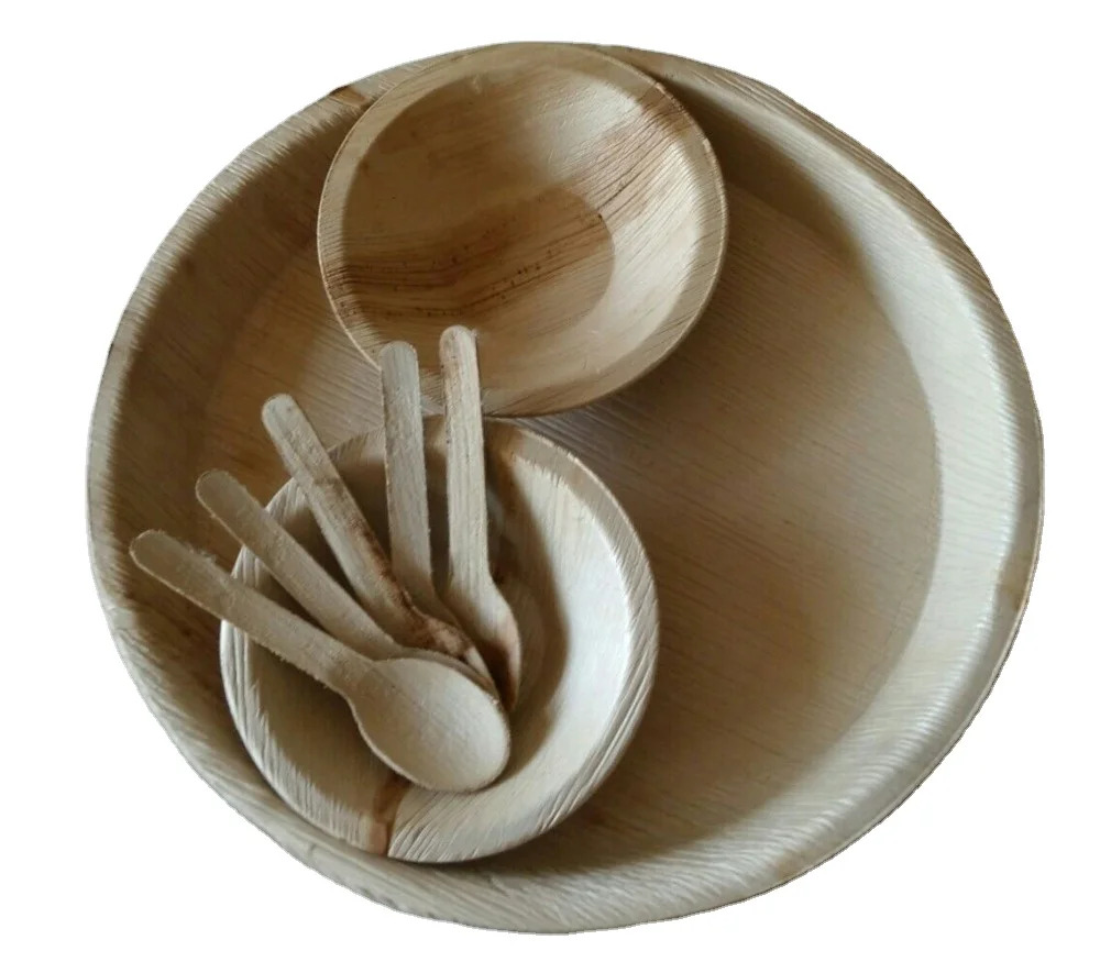 Экологичная, биоразлагаемая и Одноразовая Посуда Areca Palmware и листовые тарелки, чаши и праздничный покупатель в Индии