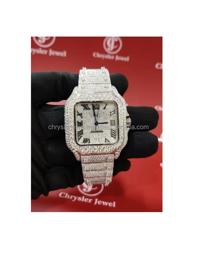 Luxury Alibaba 2024 Best Seller Supplier Manufacturer Wholesaler Exporter Good Price Moissanite Vvs Iced Out Watches In India
