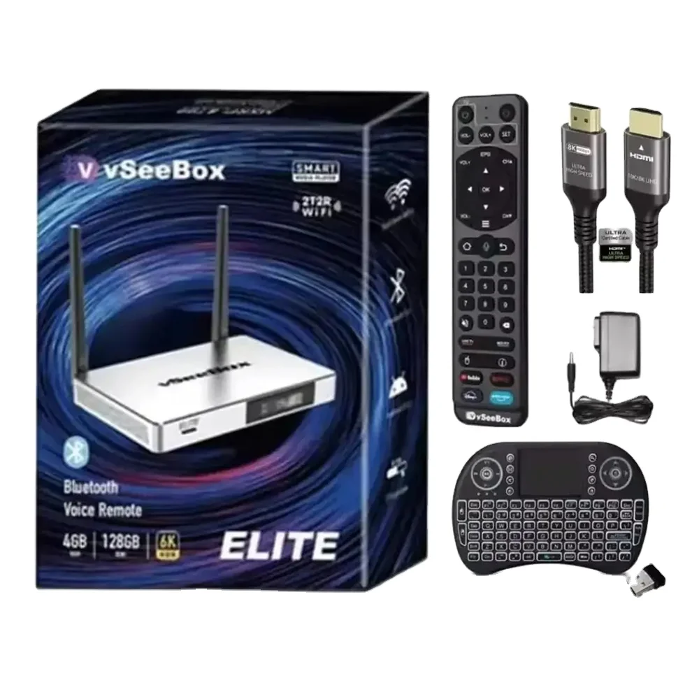 High Quality ORIGINAL vSeeBox V2 Pro with Voice Remote (4GB RAM + 32GB ROM)