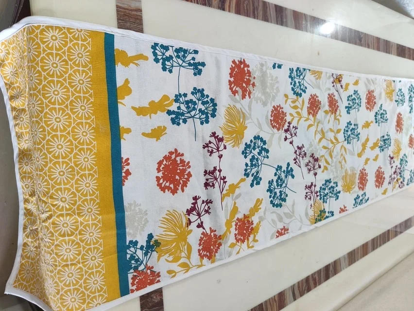 Fashion Table Cover New Design cotton Table Cloth customized Printed Vinyl Rich Field Customized Tablecloth Edge Binding Flower.