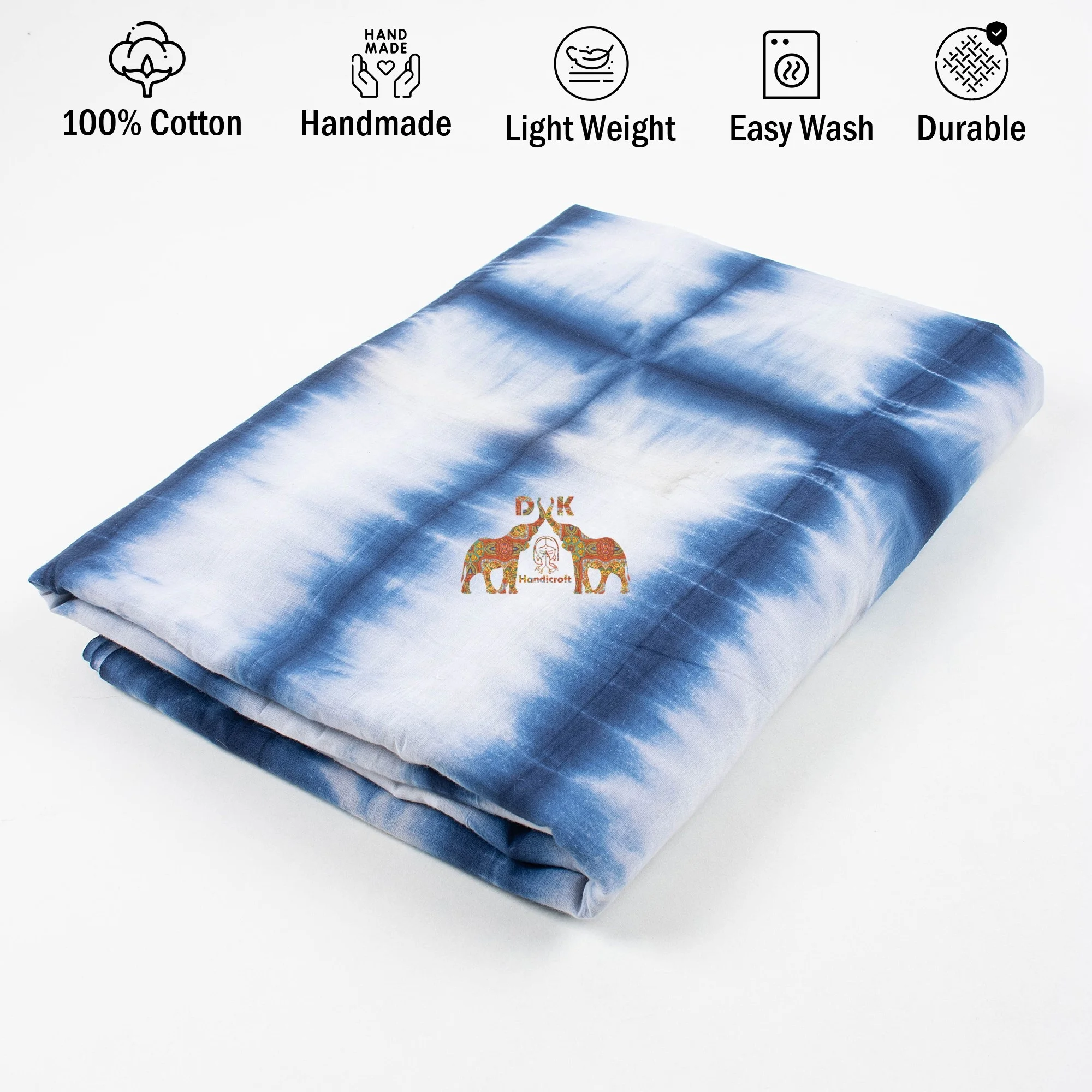 New Collection Hand Made Tie Dye Printed Fabric Lightweight 100%Cotton Printed Soft Fabric For Women Dress Material And Apparels