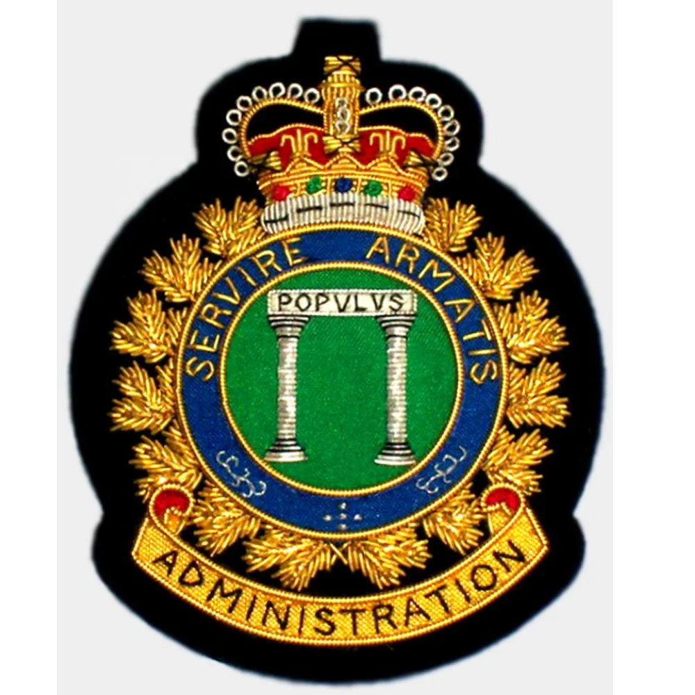 Customized Size Blazer Cloth Badge Hand Embroidered Canadian Crest Family Crest Magnetic Sequin Sew-On Style with Custom Logo