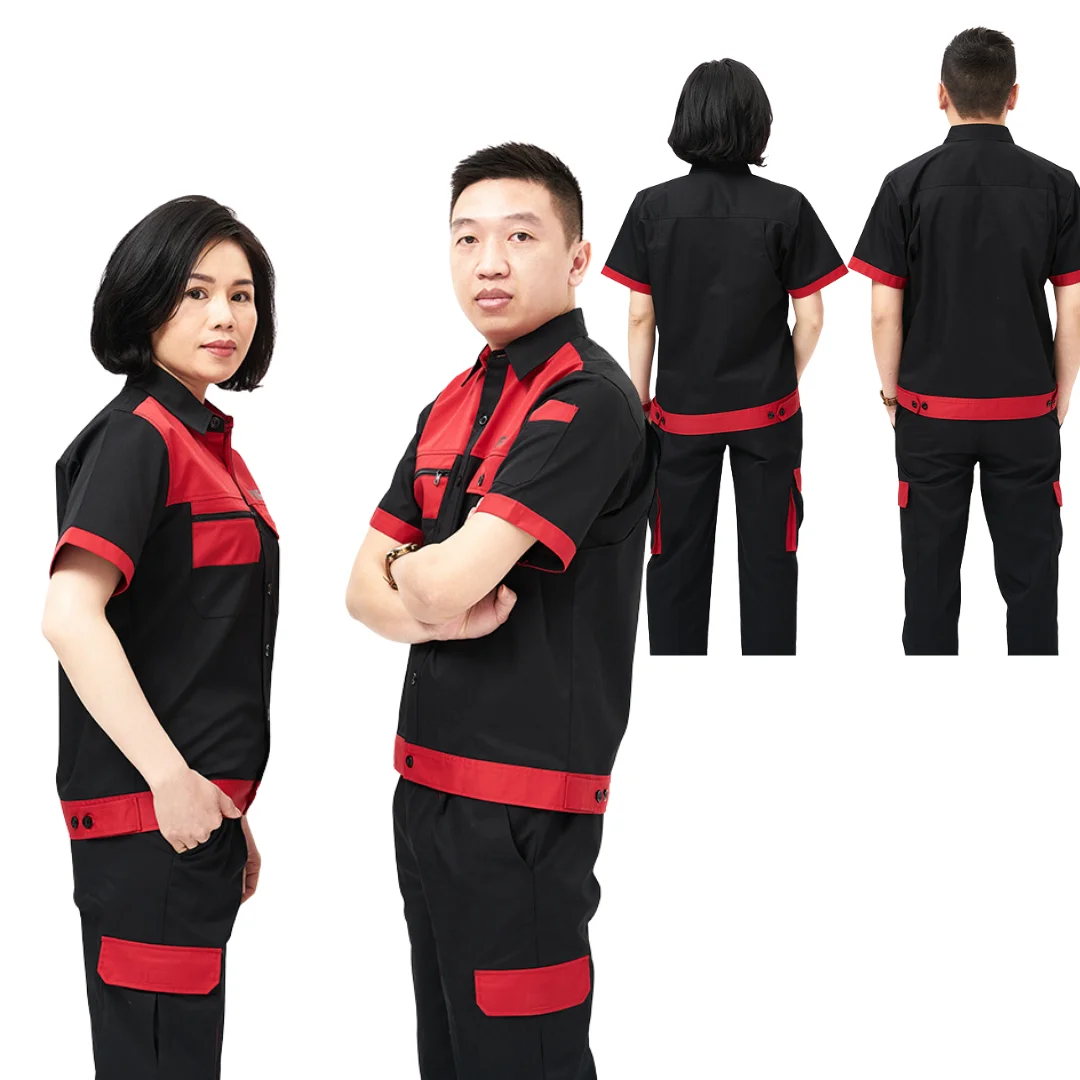 HOT SELLING construction clothes worker security guard shirt workwear oil/gas/car wash uniform breathable - FMF uniform factory