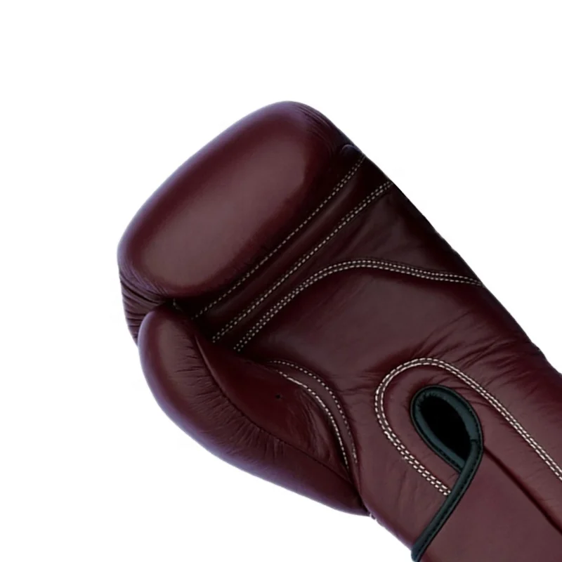 New Design Genuine Leather Professional Hook and Loop Multi Layer Padding Custom Sparring Muay Thai Competition Boxing Gloves