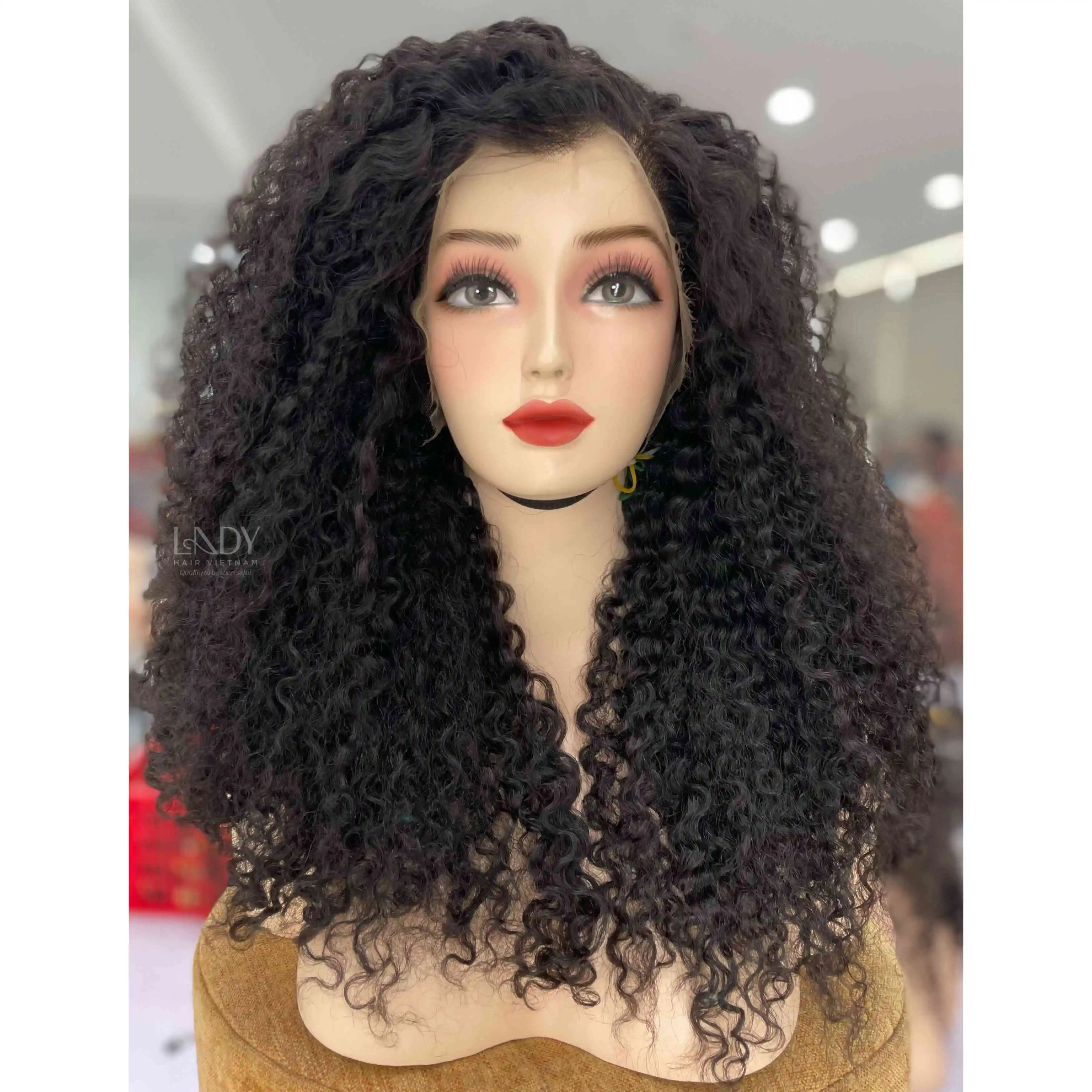 Best High light Frontal HD Lace Burmese Curly Wig Made From Vietnamese Human Hair With Wholesale Price