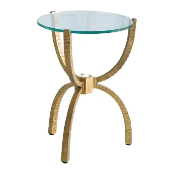 Gold Finishes With Glass Top Accent Table Customized Design And Good Quality End Table For Kids Room Furniture  From India