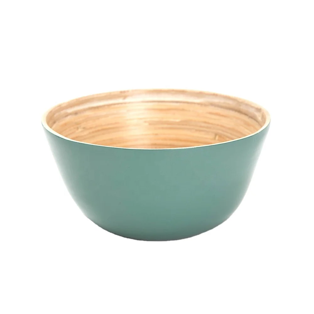 Natural living bamboo salad bowls traditional wholesales in Viet Nam lacquer bamboo salad bowl