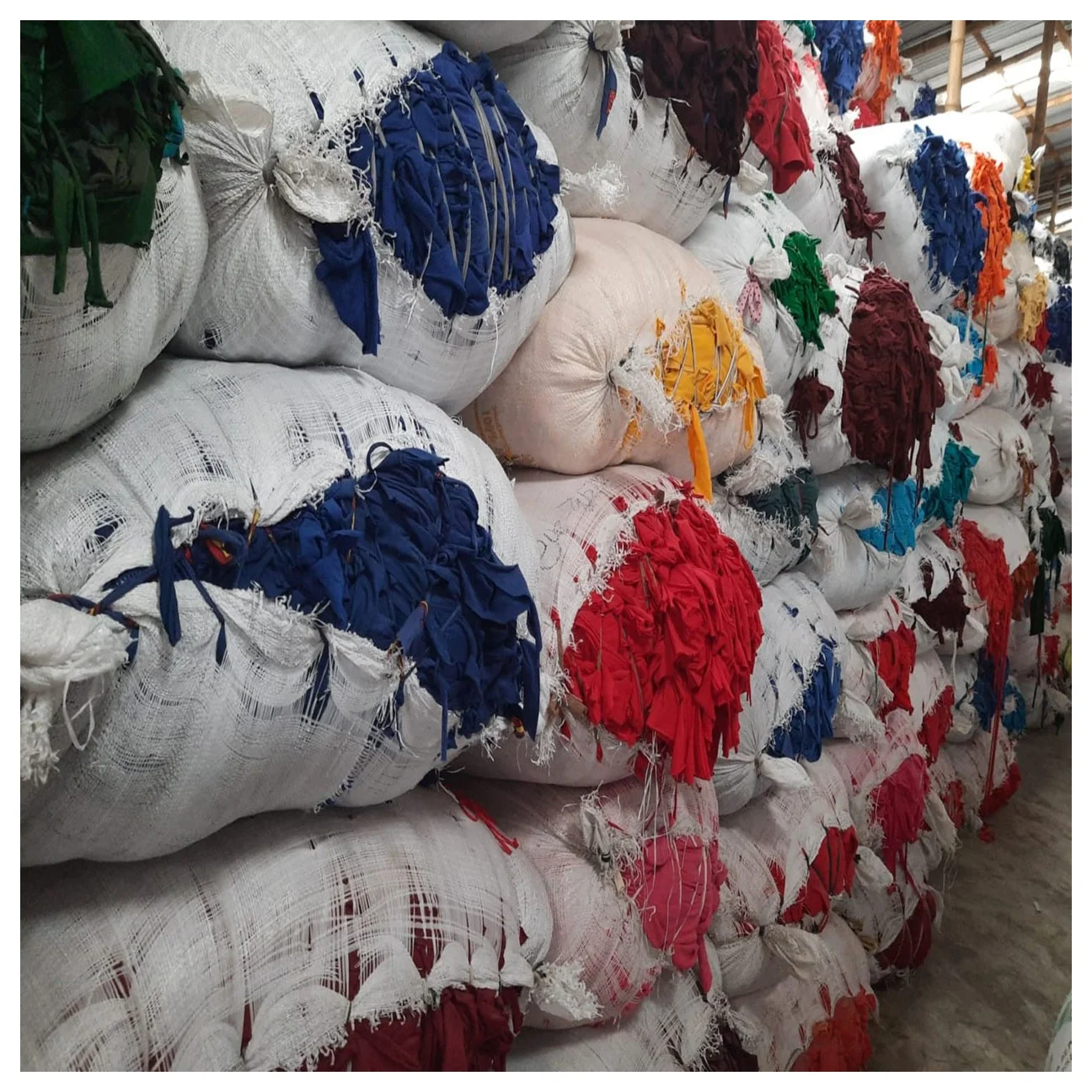 BEST QUALITY  MIXED COLOR KNIT FABRIC WASTE OR RAGS 100% COTTON FROM BANGLADESH FABRICS SCRAP