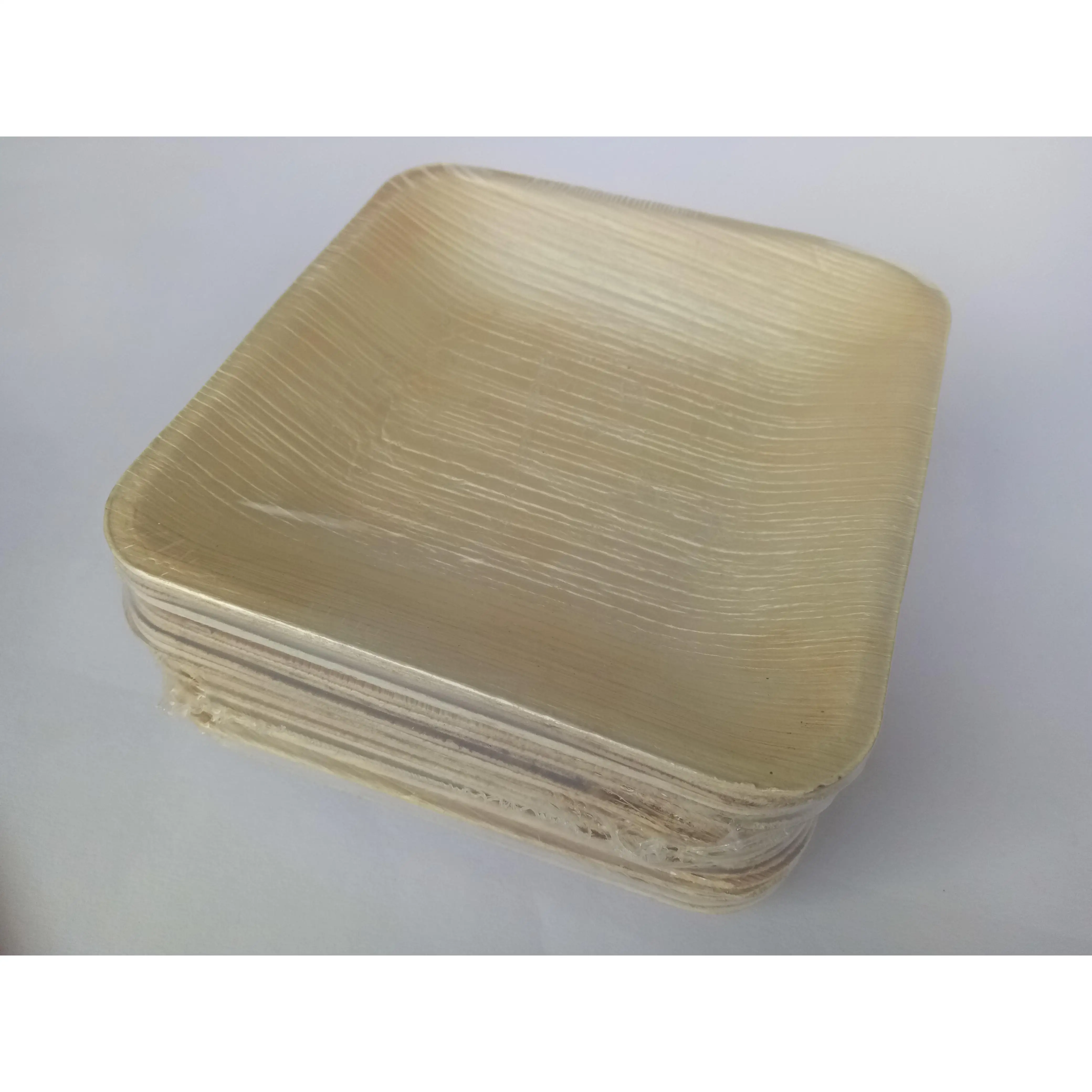 Disposable Areca Palm Leaf Square Plate 6 inch, 15 cm , Eco-Friendly , 100 % Natural, Bio- degradable